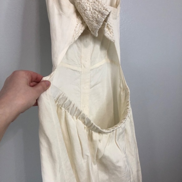 Maeve Anthropologie Linen Colorblock Open Back Midi Dress M - Picture 8 of 15